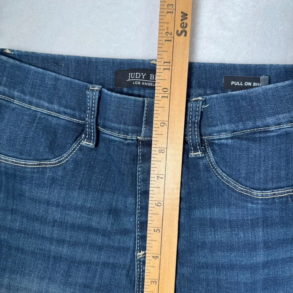 Judy Blue Dark Wash Pull On Cuffed Denim Shorts Small S JB150139 | Hi Waist Jean